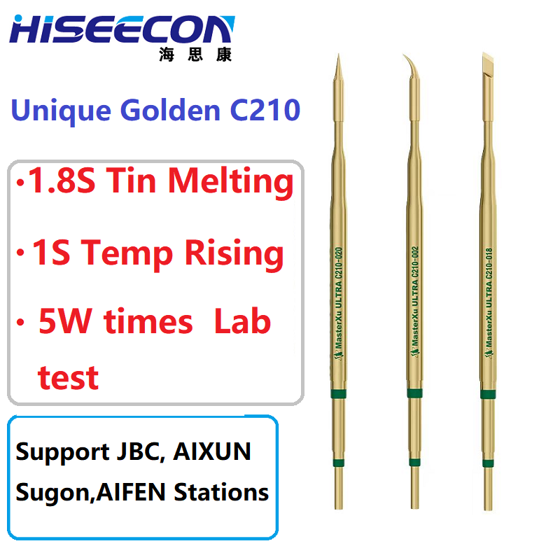 C210 Precision Soldering Station - 2PCS Golden C210 Soldering Iron Tip