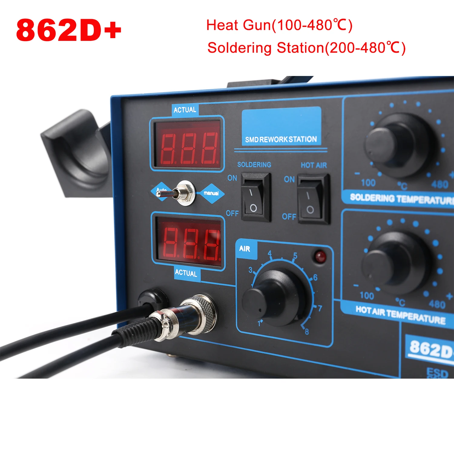 2 In 1 Soldering Rework Station 750W - 862D+ Soldering Station 2 In 1