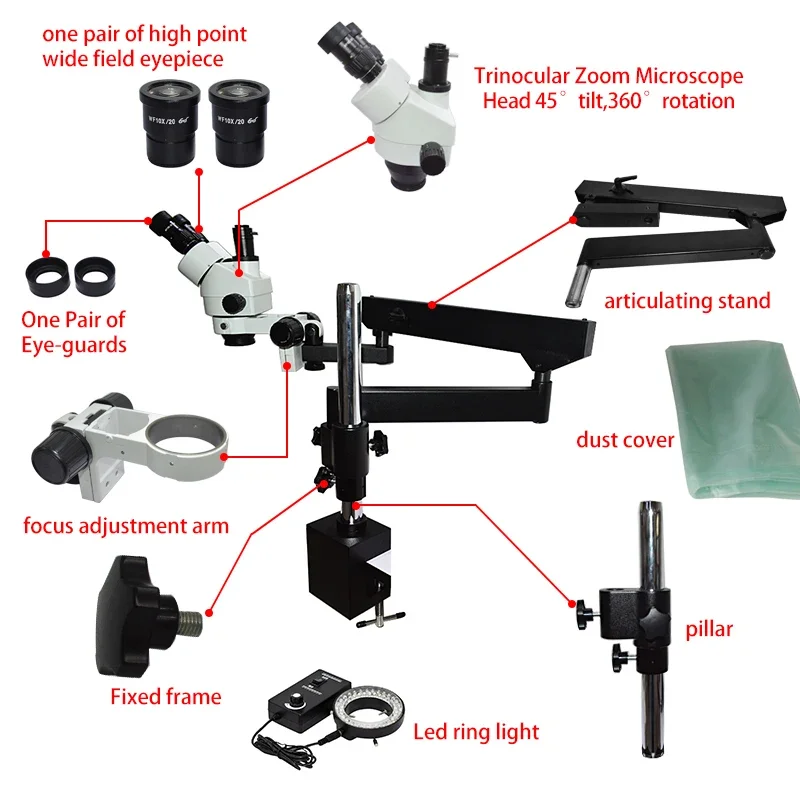 Flexible Moving Articulated Ar - Articulating Arm Boom Stand Microscope ulasan dan harga