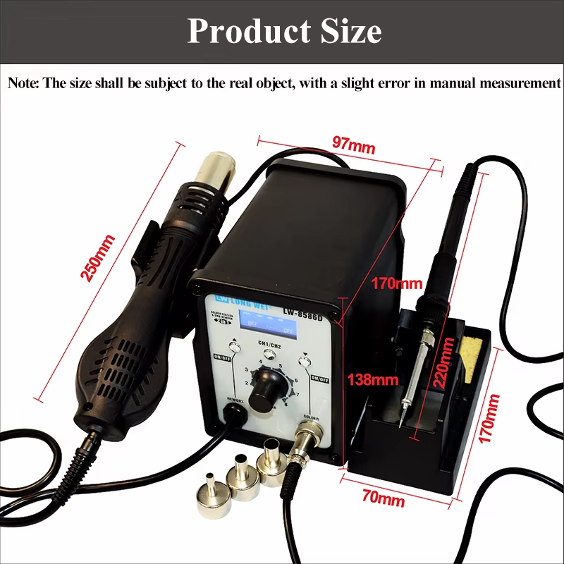 LW-8586D 2 in 1 750W Hot Air G - 2 In 1 Soldering Rework Station 750W ulasan dan harga
