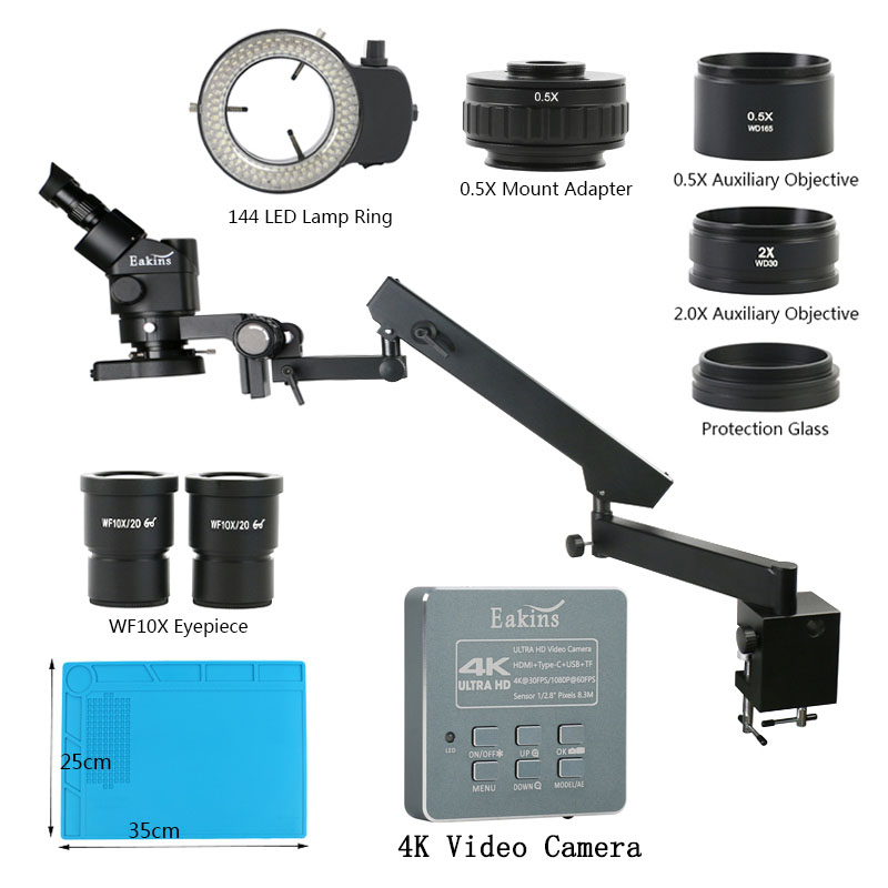 3.5X 90XArticulating Arm Pilla - Simul-Focal Industrial Microscope 4K Hdmi ulasan dan harga