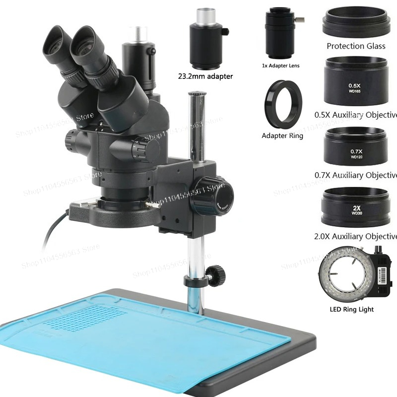 Industrial Lab Trinocular Simu - Trinocular Stereo Microscope 7X-45X ulasan dan harga