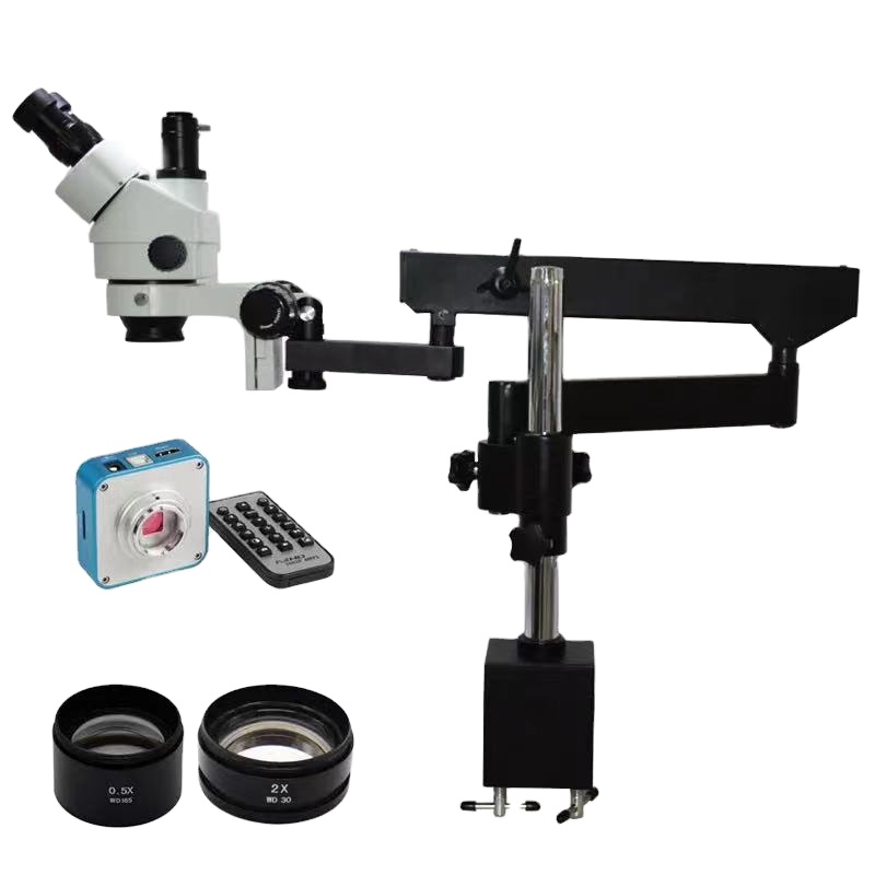 48MP 3.5X-90X Flexible Moving  - Articulating Arm Boom Stand Microscope ulasan dan harga