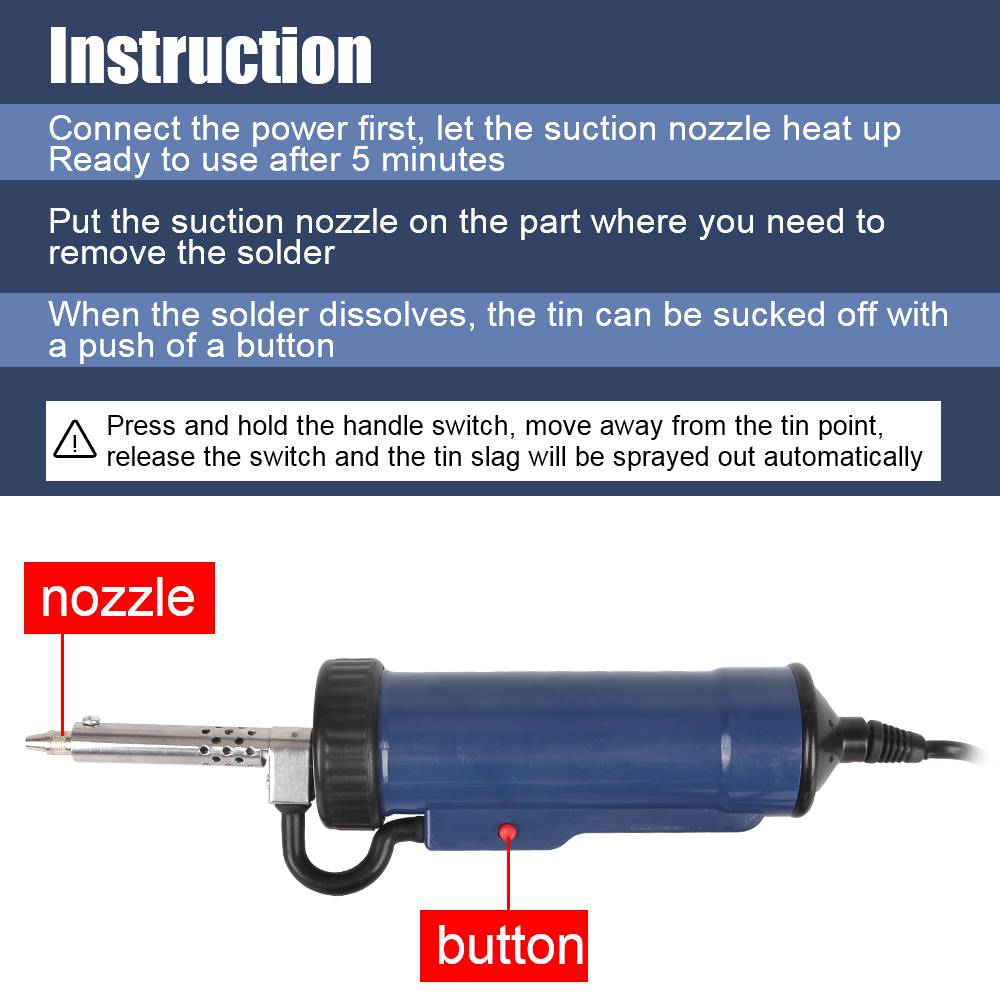 Tin Sucker Vacuum with 3 Sucti - Desoldering Pump Electric Vacuum Station ulasan dan harga