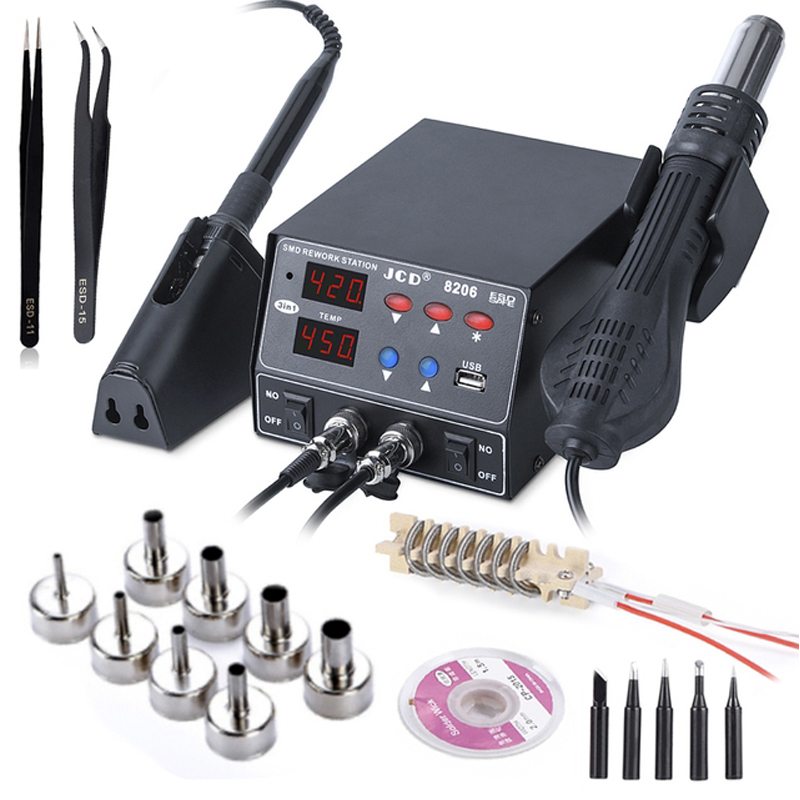 JCD 8206 2 in 1 Soldering Stat - 2 In 1 Soldering Rework Station 750W ulasan dan harga