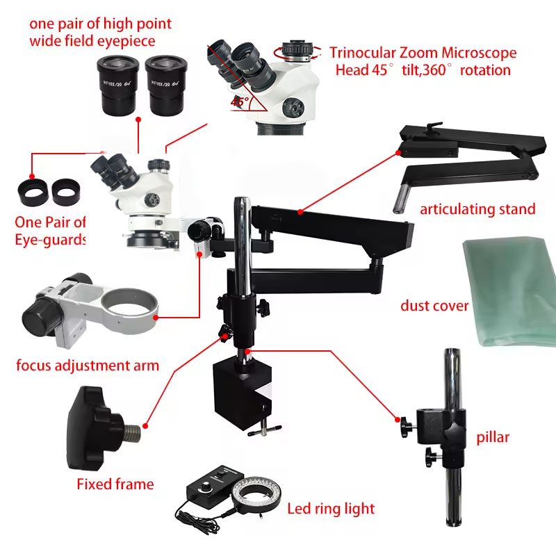 Flexible Articulated Arm Large - Articulating Arm Boom Stand Microscope ulasan dan harga