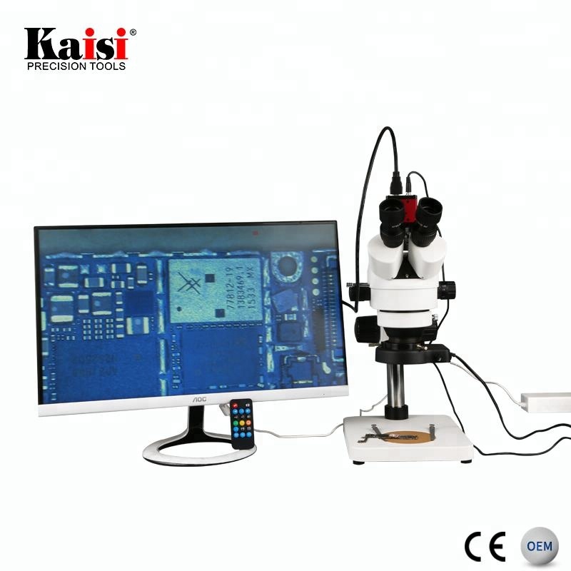 Kaisi 7X-45X Digital Zoom PCB  - Trinocular Stereo Microscope 7X-45X ulasan dan harga