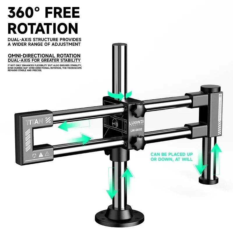 LUOWEI LW-GK02 Biaxal Double B - Articulating Arm Boom Stand Microscope ulasan dan harga