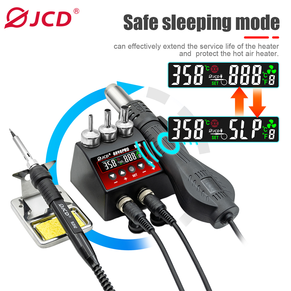 JCD 8898Pro 2 in 1 Soldering S - 2 In 1 Soldering Rework Station 750W ulasan dan harga