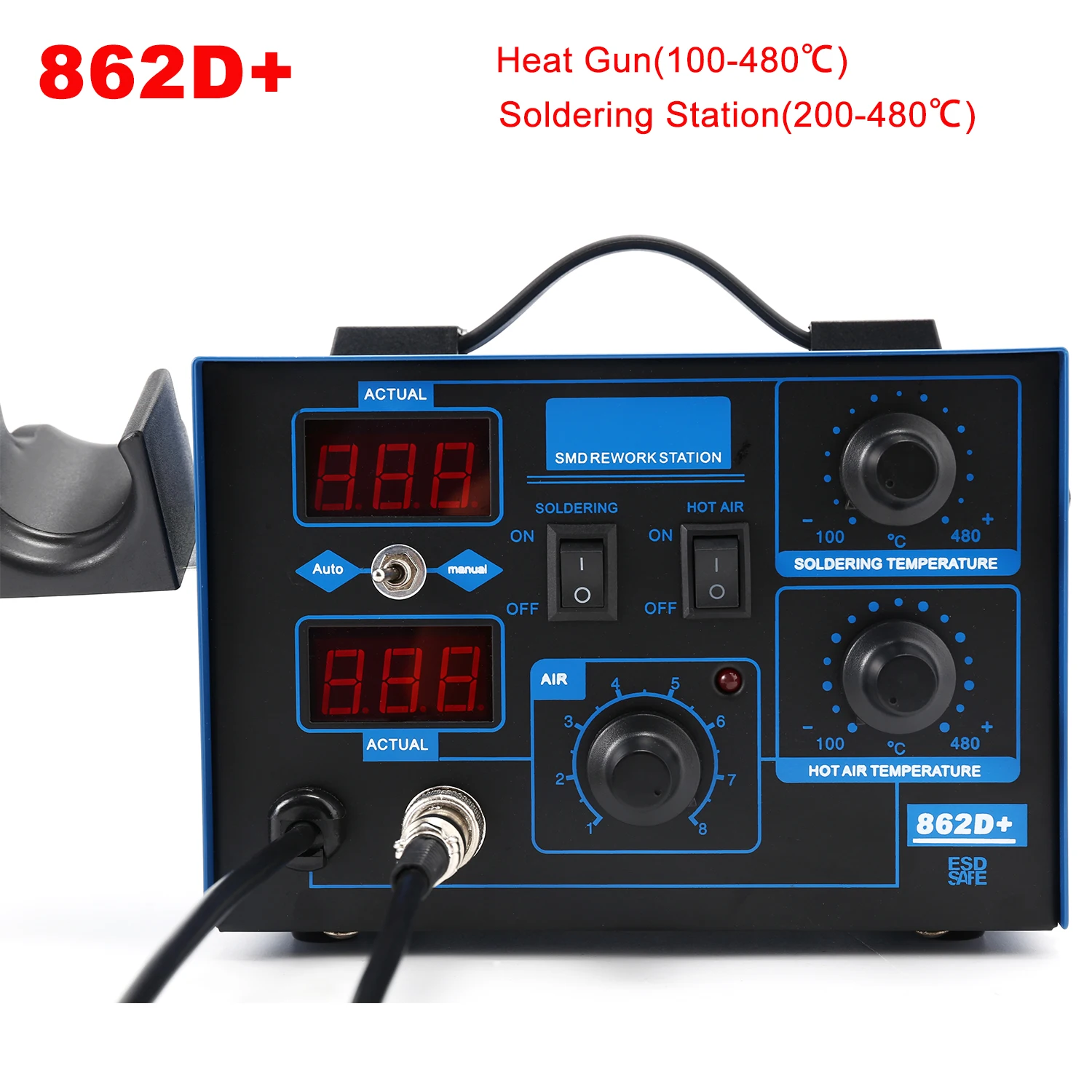 862D+ Soldering Station 2 In 1 - 2 In 1 Soldering Rework Station 750W ulasan dan harga